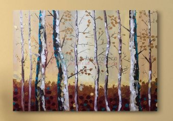 Tablou canvas - Copaci cu frunze aurii