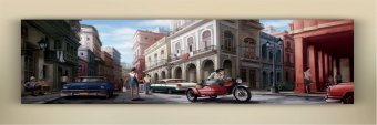 Tablou canvas - Cu moto prin Havana