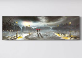 Tablou canvas - Prin ploaie sub umbrela