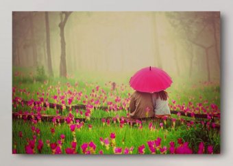 Tablou canvas -Cuplu sub umbrela