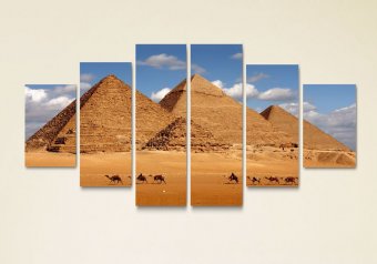 Tablou multicanvas - Caravana langa piramide