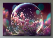 Tablou canvas - Flori si baloane de sapun