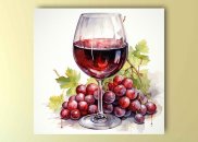 Tablou canvas - Vin rosu in pahar
