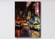 Tablou canvas -New York - Noaptea in ploaie
