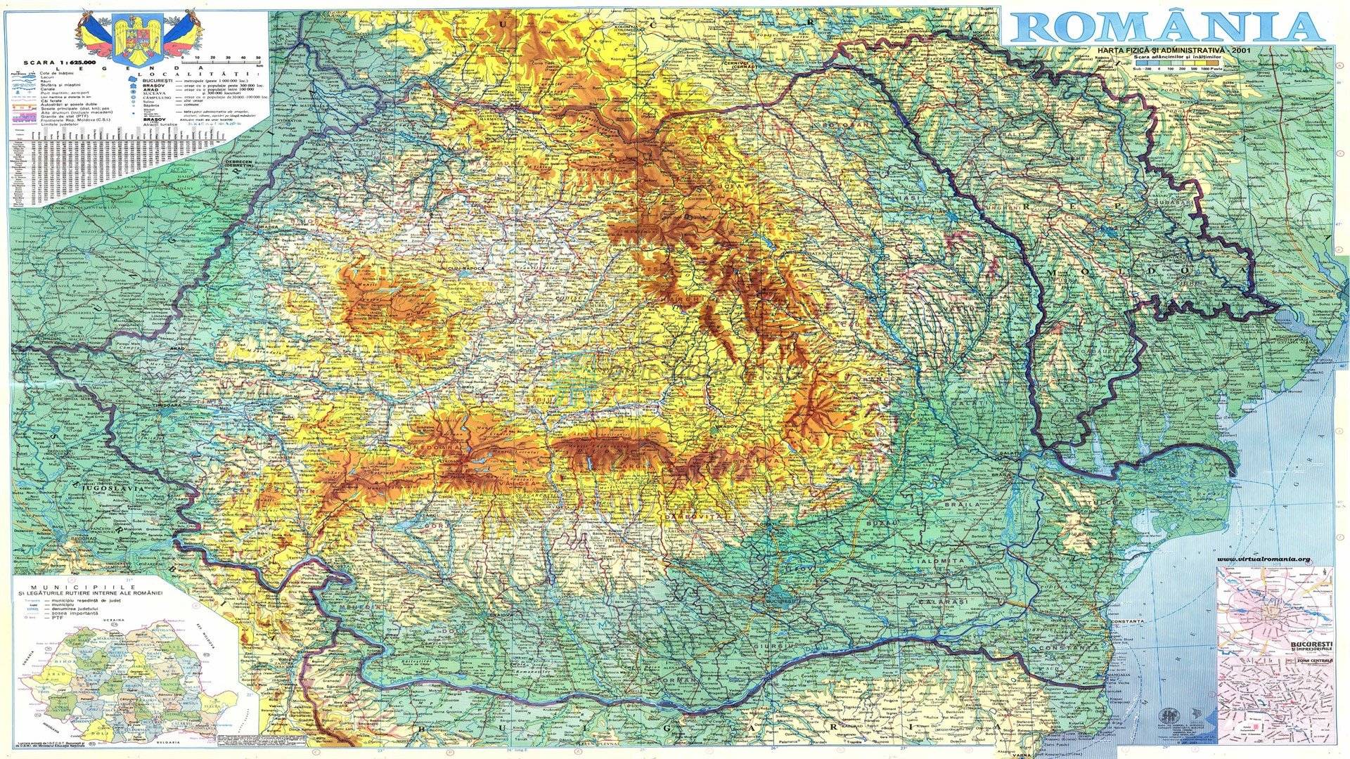 Harta Romaniei Interbelice