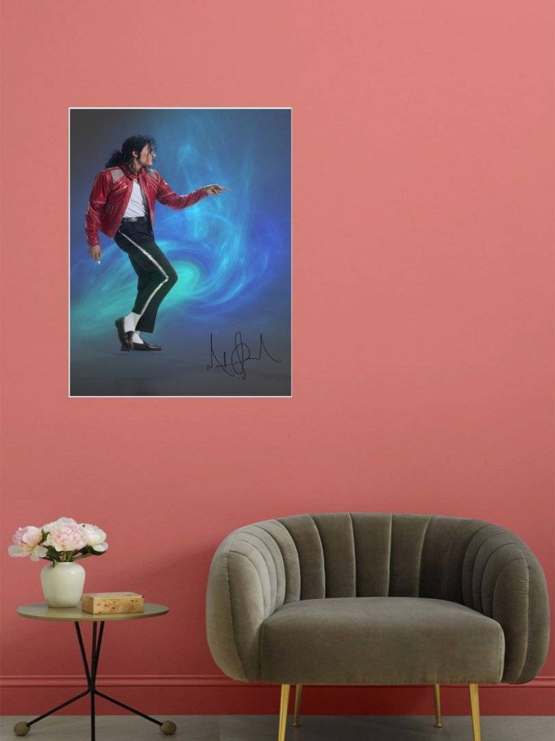 Poster muzica Michael Jackson cu autograf