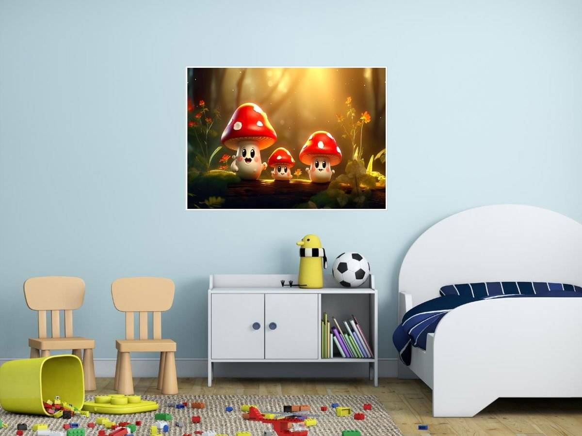 Poster copii-Familie ciupercute-foto poster decorativ