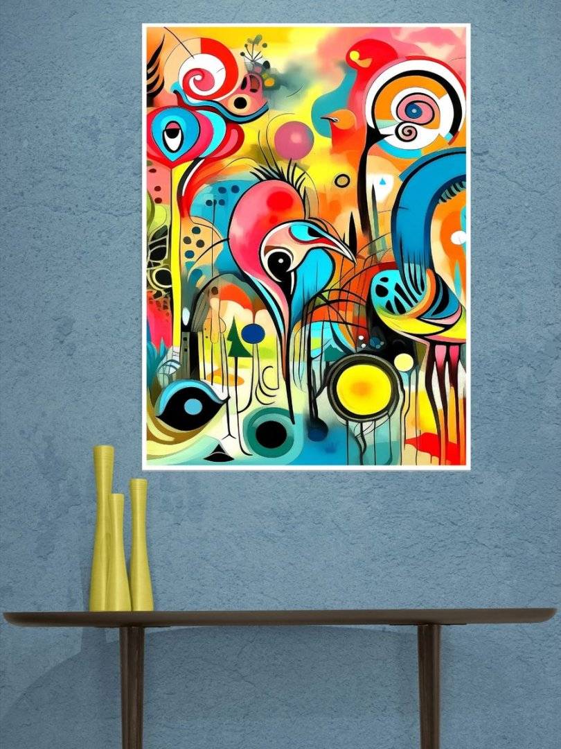 Poster abstrac - Flamingo abstract