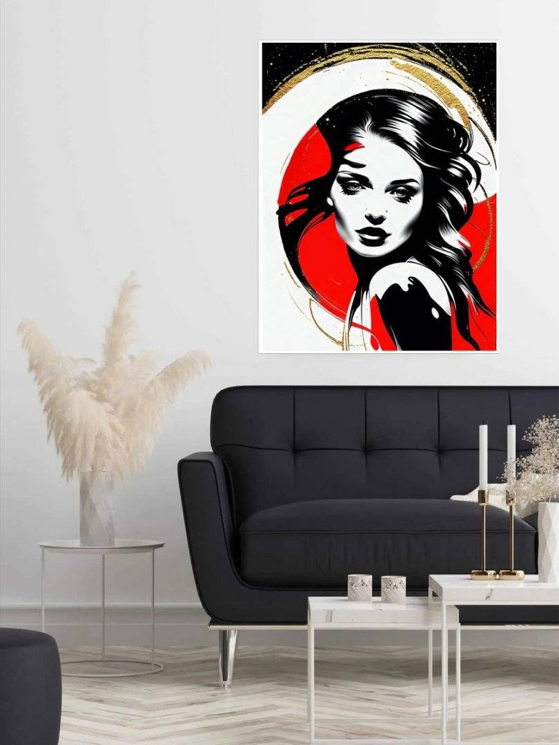 Poster abstract - Portret de fata