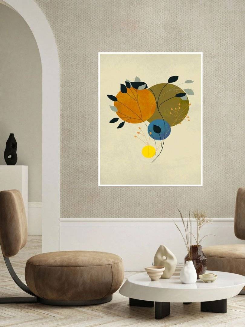 Poster boho art - Sfere si ramura