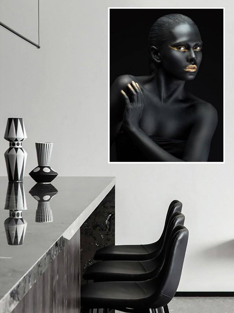 Poster beauty - Contraste negru-aurii 