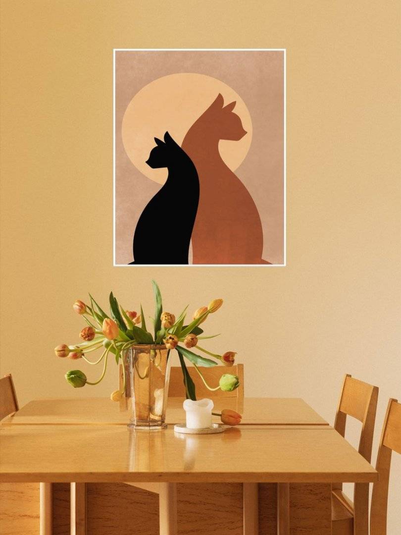 Poster boho art - Doua pisici