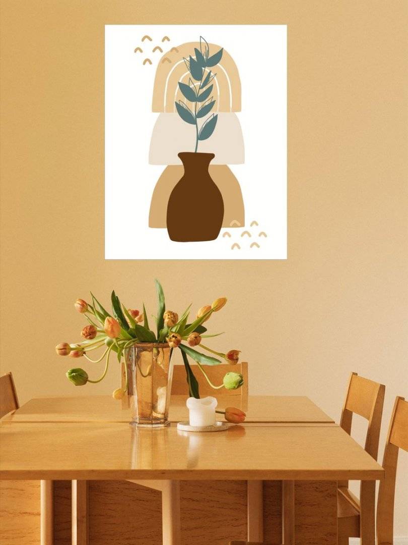 Poster boho art - Vas ceramic si planta