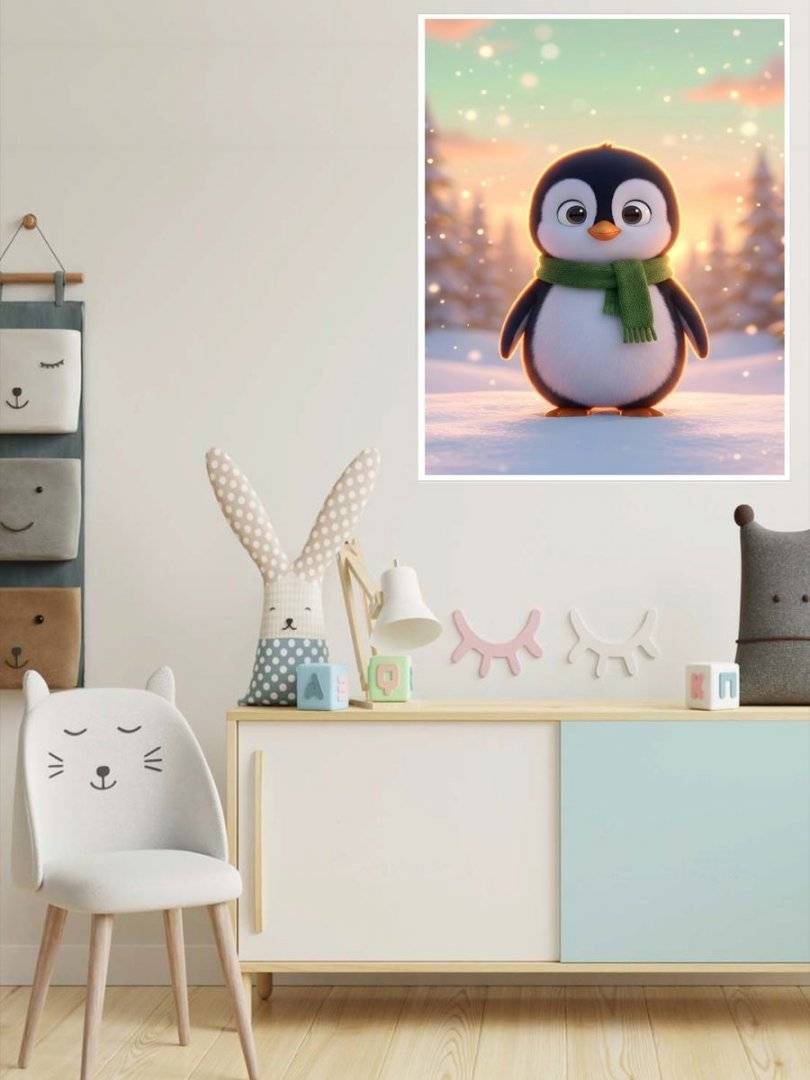 Poster copii-Pinguin dragalas-foto poster decorativ