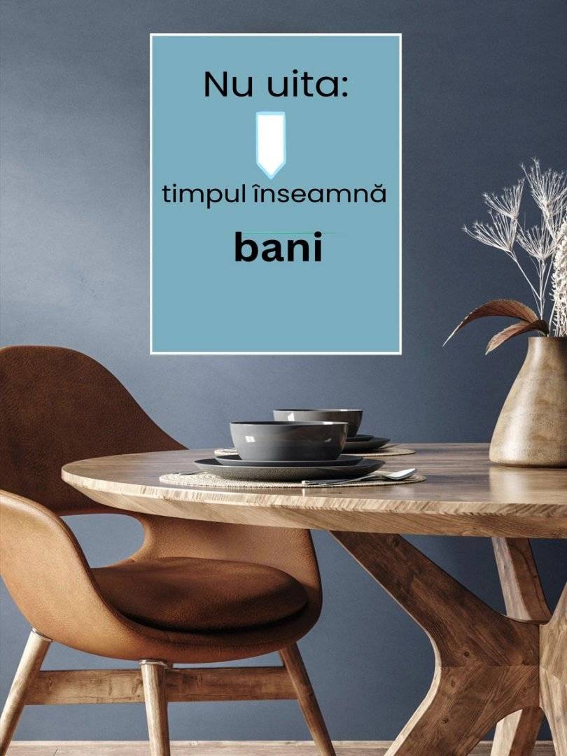 Poster motivational - Timp si bani