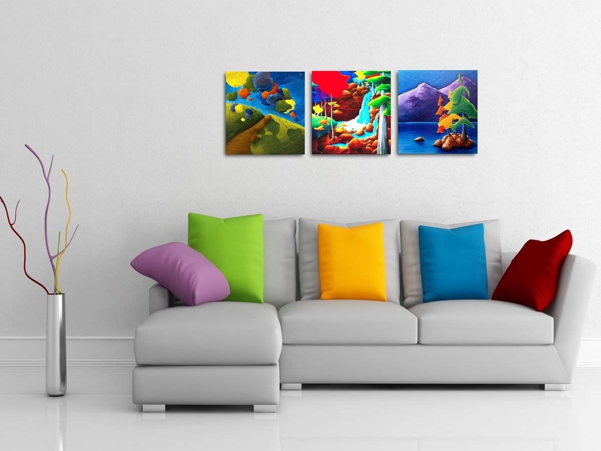 Set 3 tablouri canvas -  Secvente din natura
