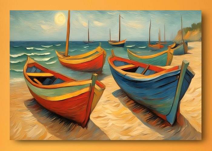 Tablou canvas - Barci la tarm