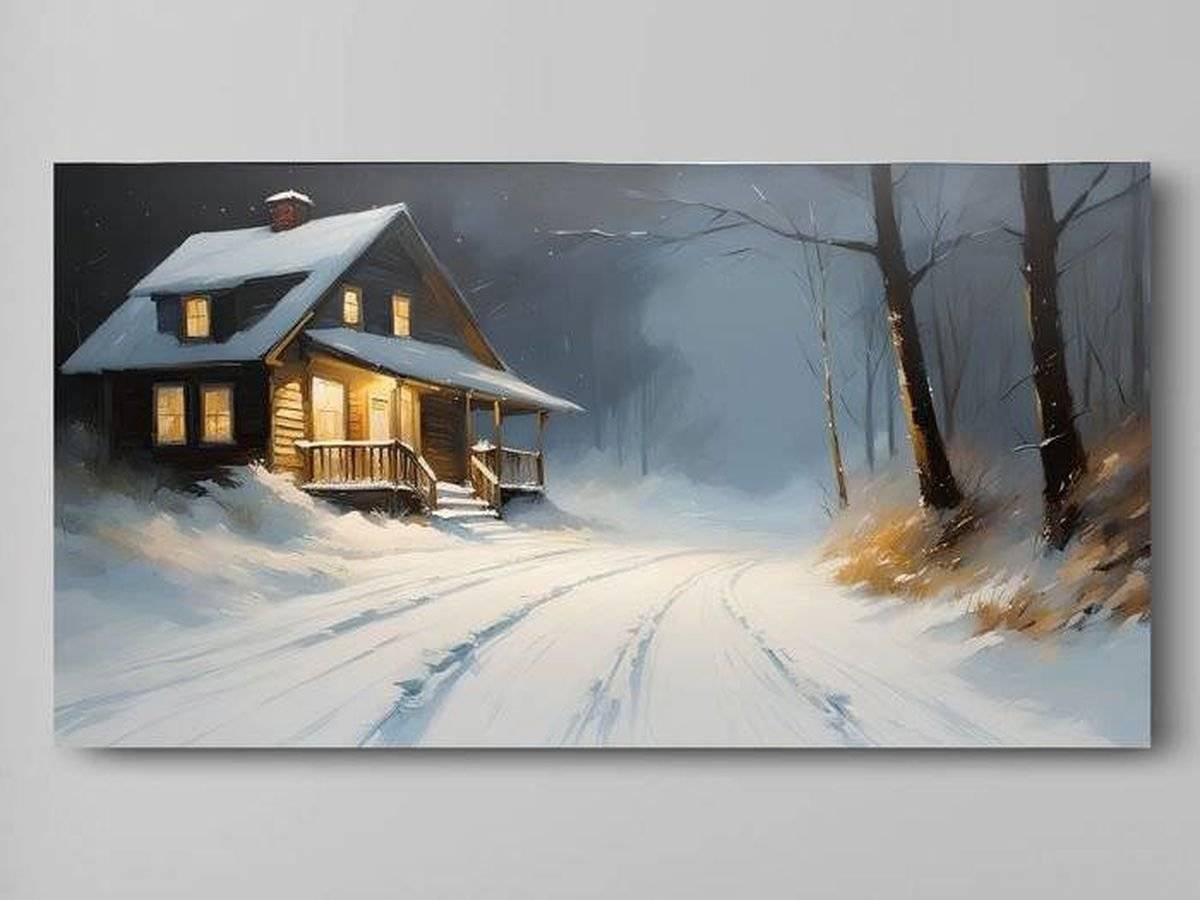 Tablou canvas - Cabana iarna