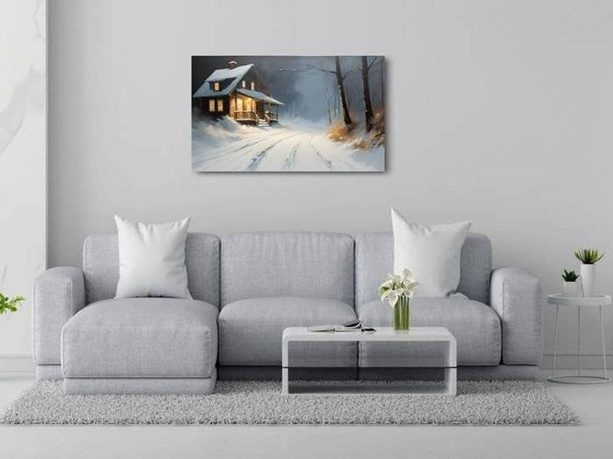 Tablou canvas - Cabana iarna