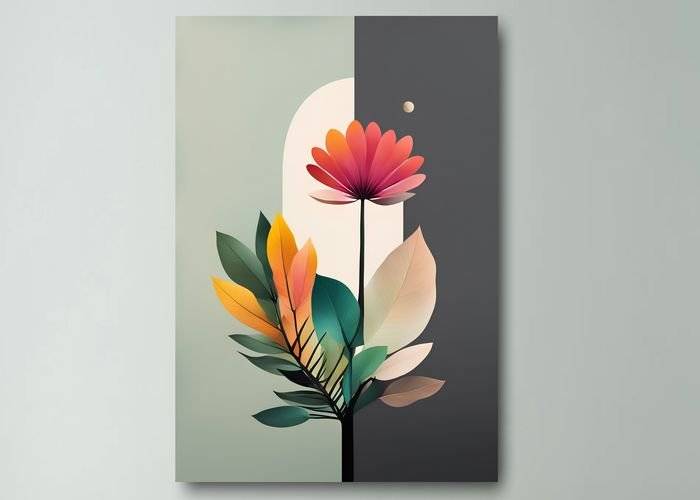 Tablou canvas - Floare pe fundal dual