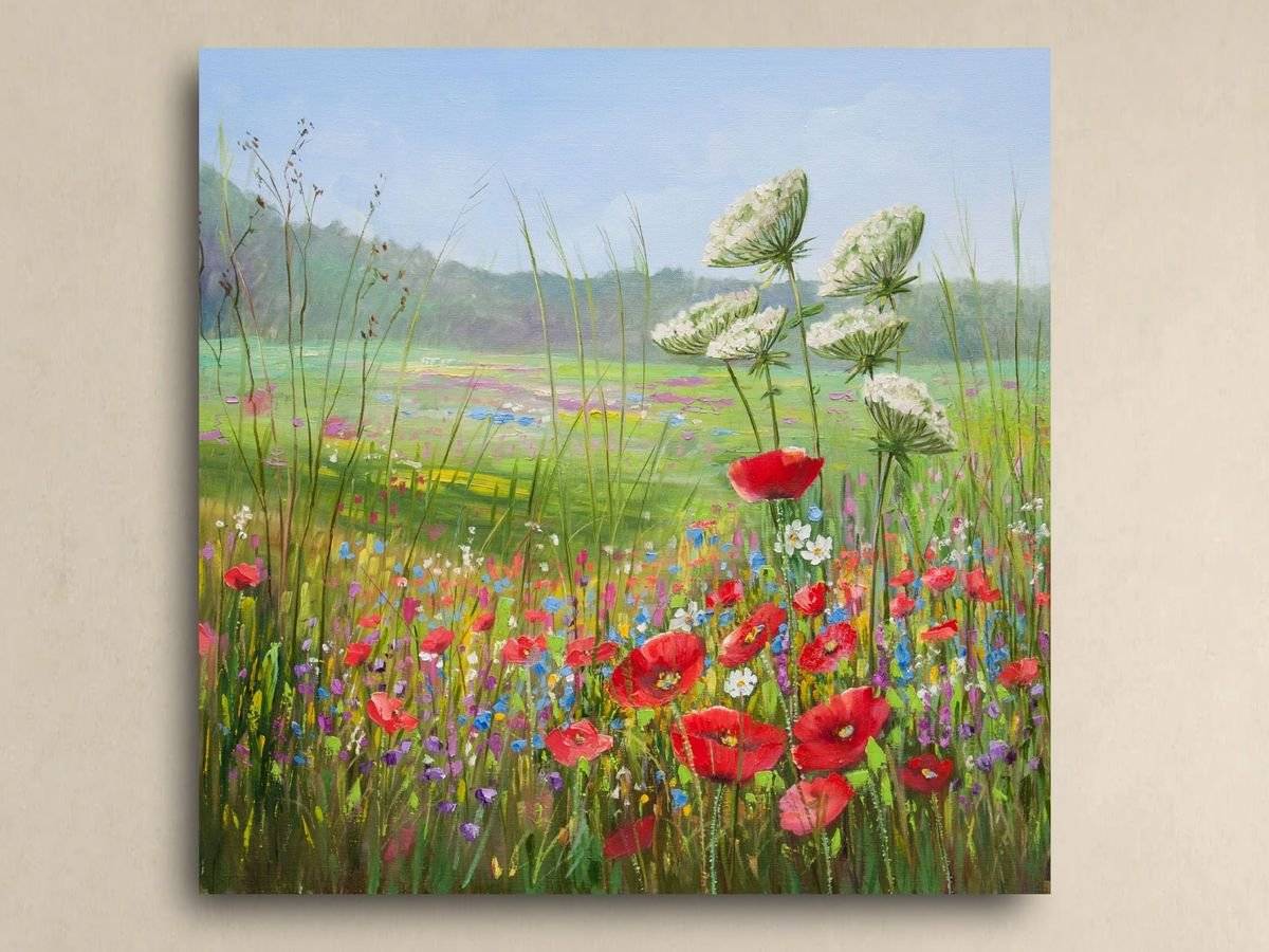 Tablou canvas - Maci si flori de camp