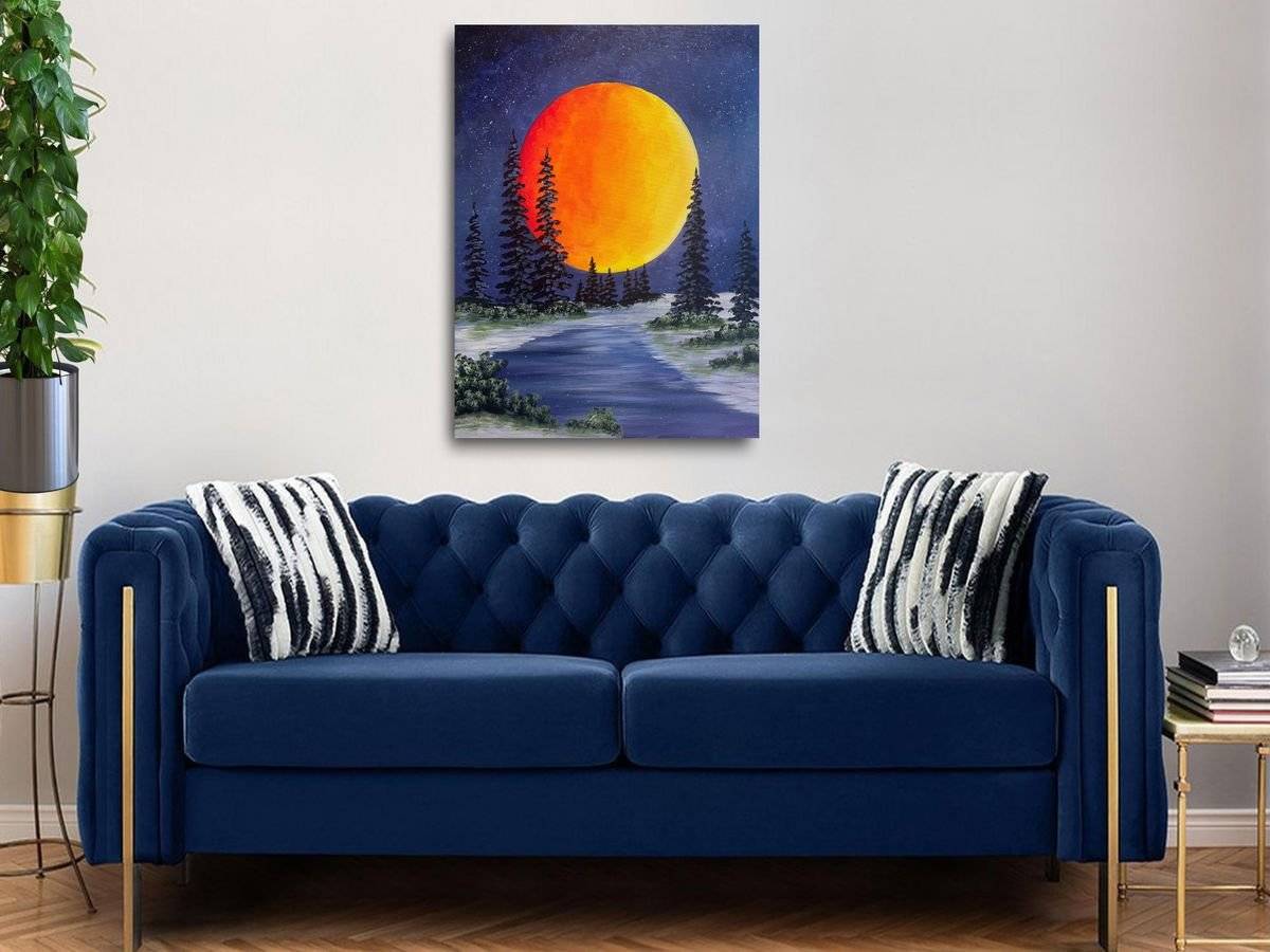 Tablou canvas - O noapte cu luna plina