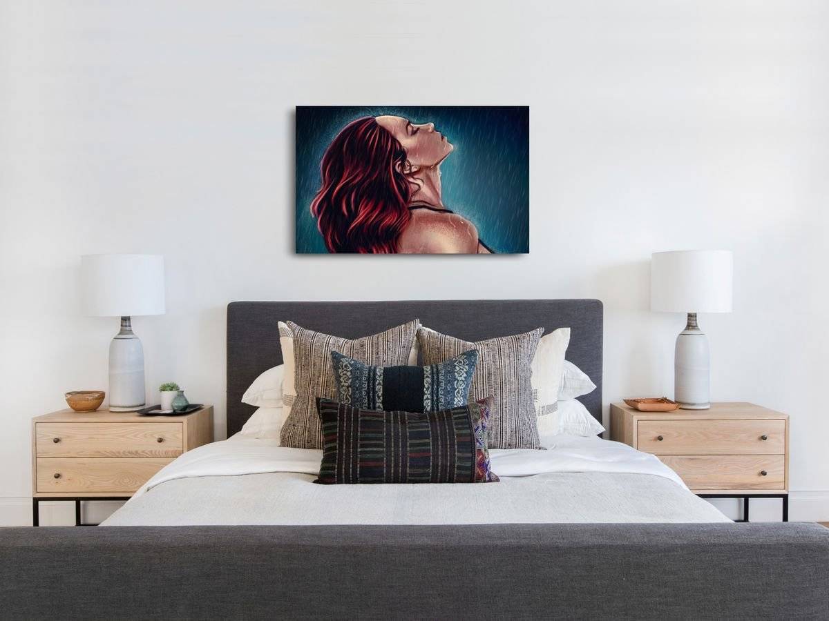 Tablou canvas - Portret de fata in ploaie