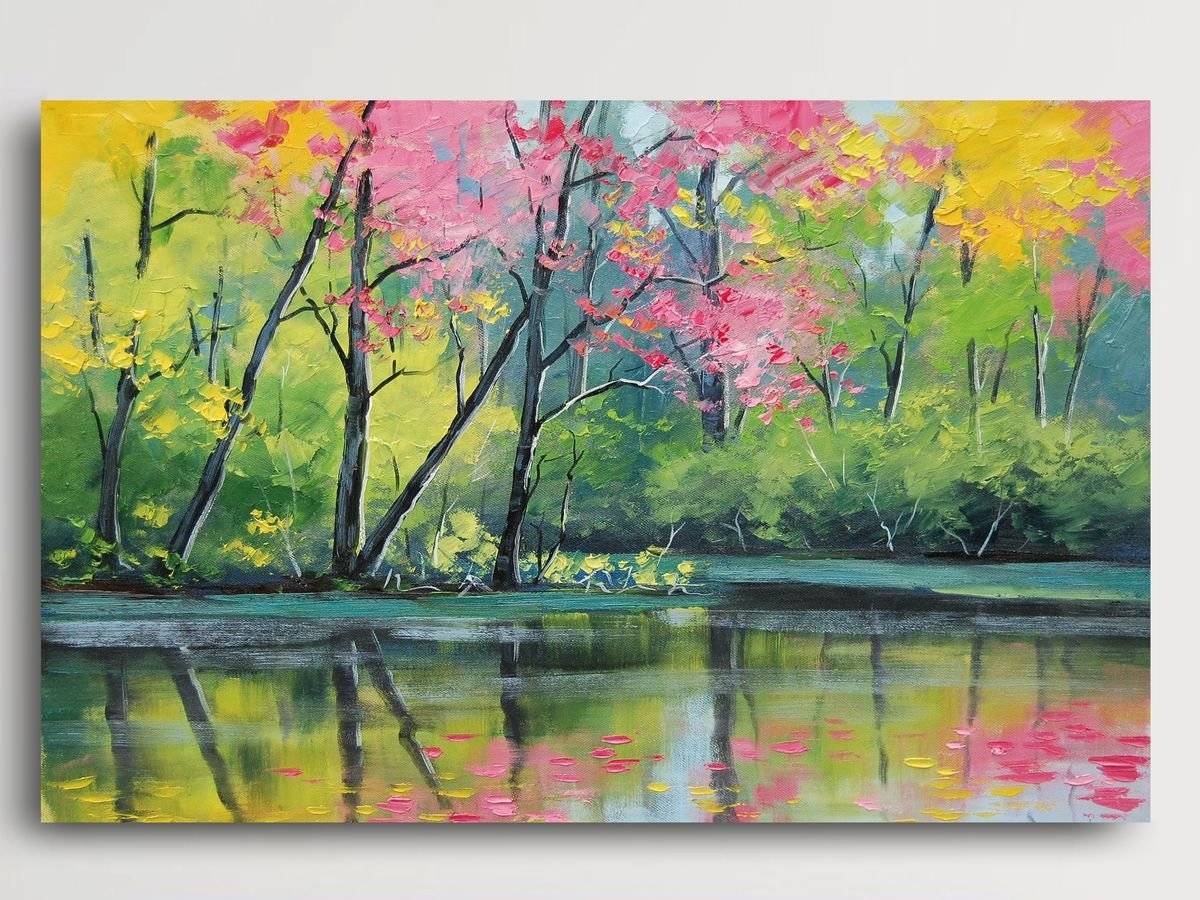 Tablou canvas - Simfonia primăverii pe lac
