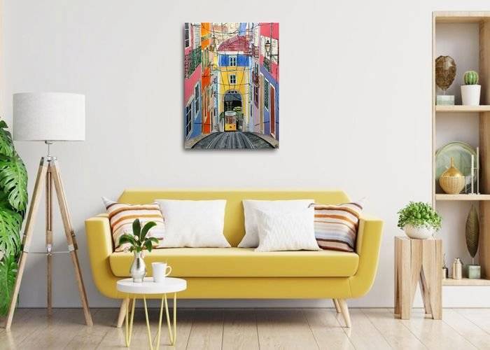 Tablou canvas - Strada in panta din Lisabona