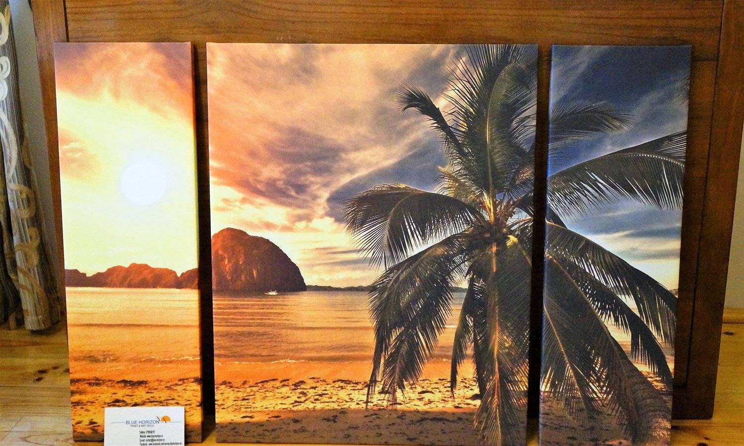 Tablou multicanvas - Apus cu palmier 