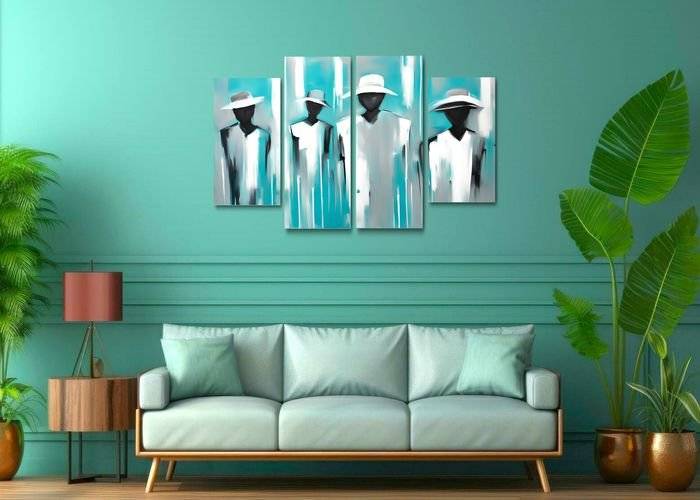 Tablou multicanvas - Siluete exotice