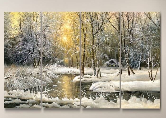 Tablou multicanvas - Zi de iarna in padure