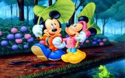 Mickey si Minnie la plimbare - Foto Poster