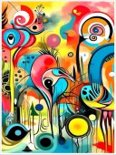 Poster abstrac - Flamingo abstract