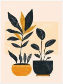 Poster boho art - Plante si lastari