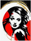 Poster abstract - Portret de fata