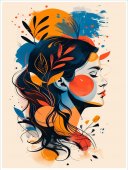 Poster boho art - Profil fata