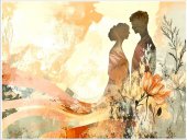 Poster boho art - Cuplu indragostiti