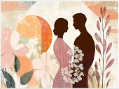 Poster boho art - Siluete cuplu romantic