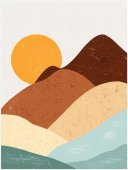 Poster boho art - Soare dupa dealuri
