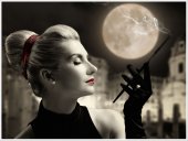 Poster beauty-Profil retro si luna 