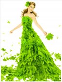 Poster beauty-Satena in rochie din frunze 