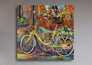Tablou canvas - Bicicleta si flori