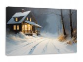 Tablou canvas - Cabana iarna