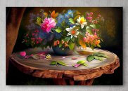 Tablou canvas - Flori in glastra