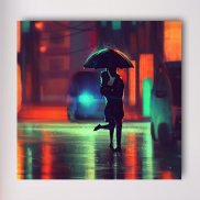 Tablou canvas - Romanta de seara in ploaie