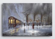 Tablou canvas - Ultimul tren al unei nopti ploioase