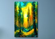 Tablou canvas - Un apus in padurea de conifere