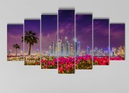 Tablou multicanvas - Dubai, flori si zgarie-nori
