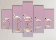 Tablou multicanvas - Eleganta numita flamingo